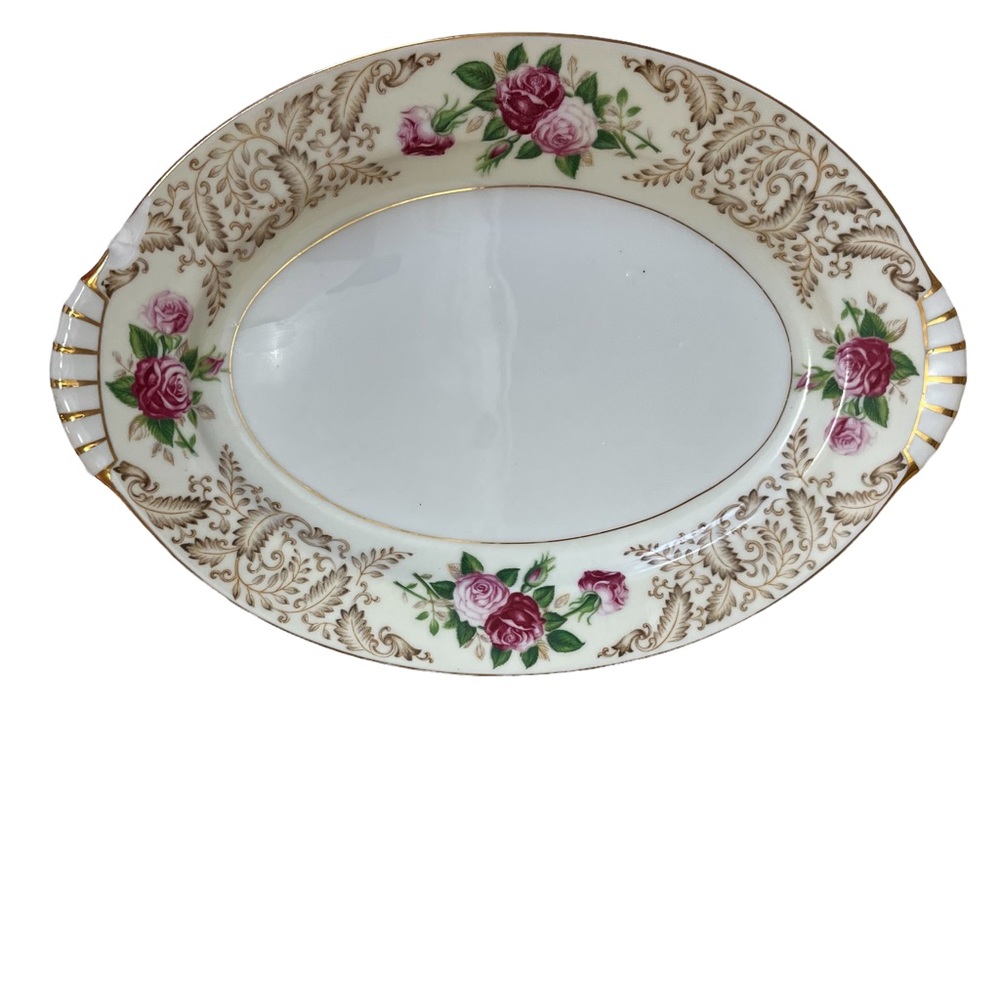 KENT China May Rose Oval Serving Platter Crafted In Japan